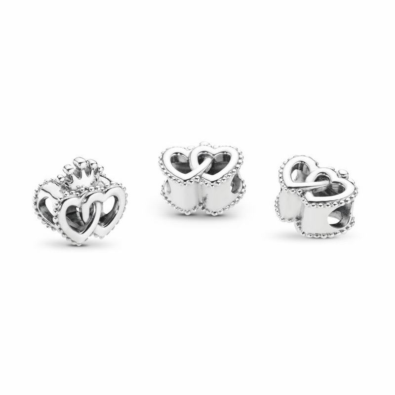 Pandora United Regal Hearts Charm Silver Egypt ZF7698324